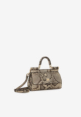 Dolce & Gabbana Small Sicily Top Handle Bag in Python Embossed Leather BB7116 A2111 80200 Multicolor