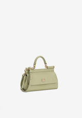 Dolce & Gabbana Mini Sicily Top Handle Bag in Dauphine Calfskin Green BB7116 B1001 80527