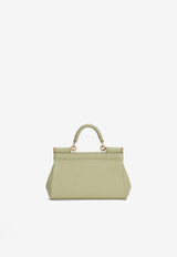 Dolce & Gabbana Mini Sicily Top Handle Bag in Dauphine Calfskin Green BB7116 B1001 80527