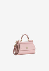 Dolce & Gabbana Mini Sicily Top Handle Bag in Dauphine Calfskin Pink BB7116 B1001 8H402