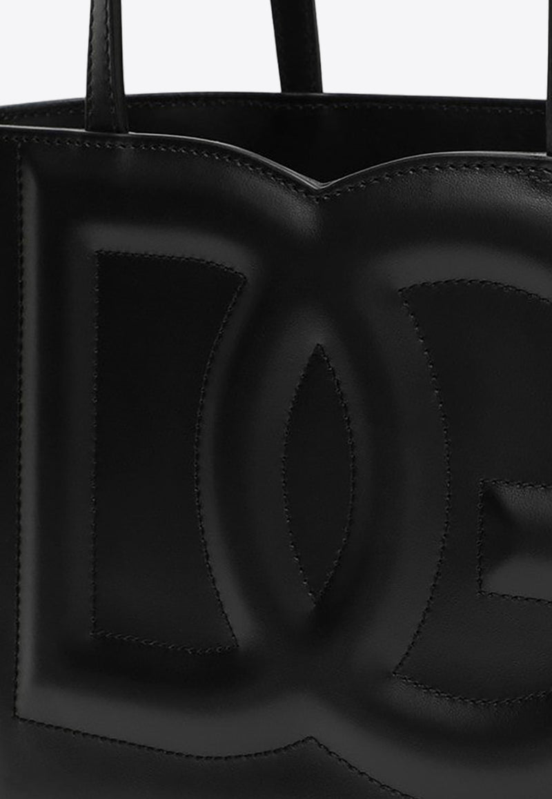 Dolce & Gabbana Small DG Logo Calf Leather Tote Bag Black BB7337AW576/P_DOLCE-80999