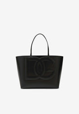 Dolce & Gabbana Medium DG Logo Leather Tote Bag Black BB7338AW576/Q_DOLCE-80999