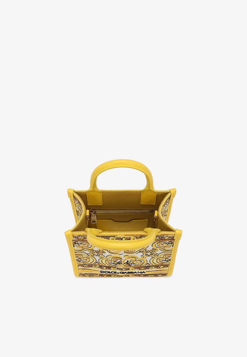 Dolce & Gabbana Mini DG Majolica Embroidered Tote Bag BB7479 AW050 HG3OB Yellow