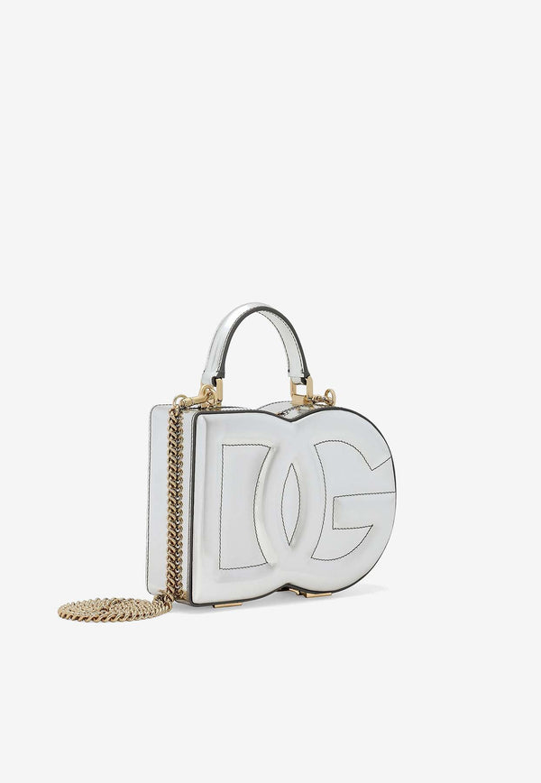 Dolce & Gabbana Logo-Embossed Leather Box Bag BB7544 AY828 80998 Silver