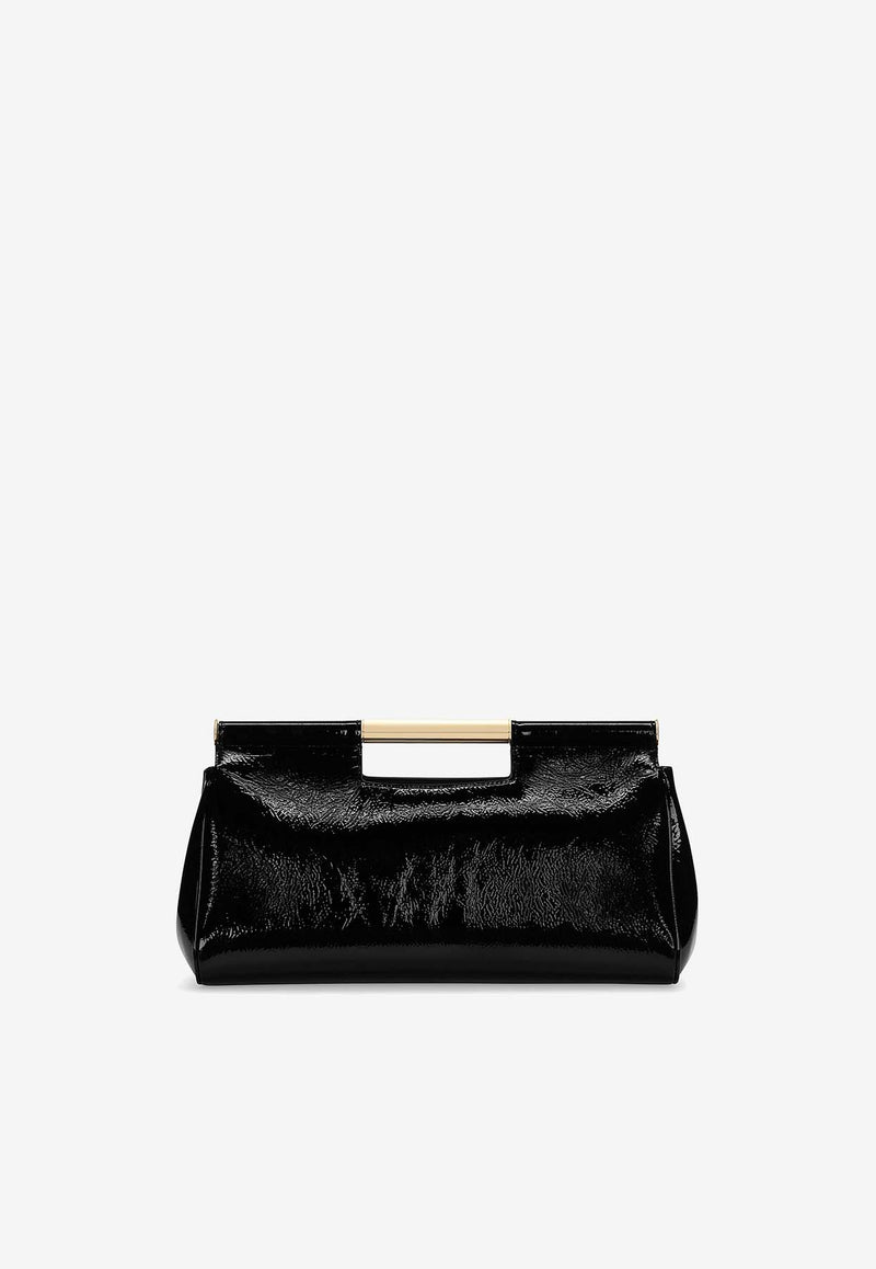 Dolce & Gabbana Large Sicily Patent Leather Clutch Bags BB7611 AU803 80999 Black