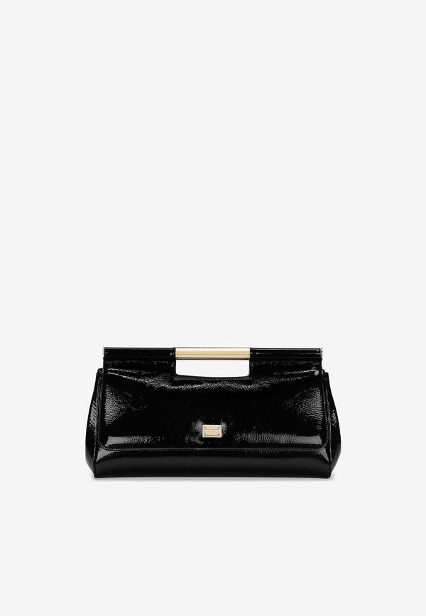 Dolce & Gabbana Large Sicily Patent Leather Clutch Bags BB7611 AU803 80999 Black