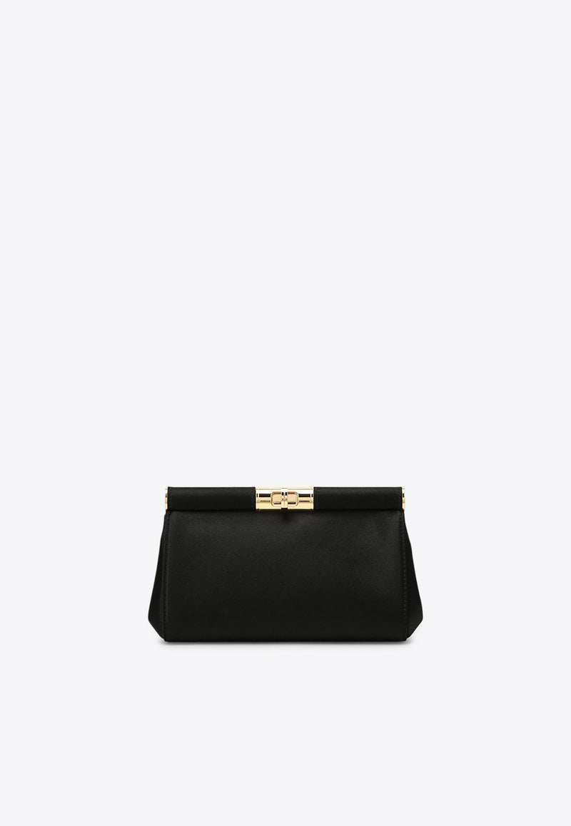 Dolce & Gabbana Small Marlene Satin Clutch Black BB7635A7630/P_DOLCE-80999