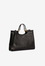 Dolce & Gabbana Small Sicily Calf Leather Tote Bag Black BB7728 B7321 80999