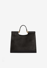 Dolce & Gabbana Small Sicily Calf Leather Tote Bag Black BB7728 B7321 80999