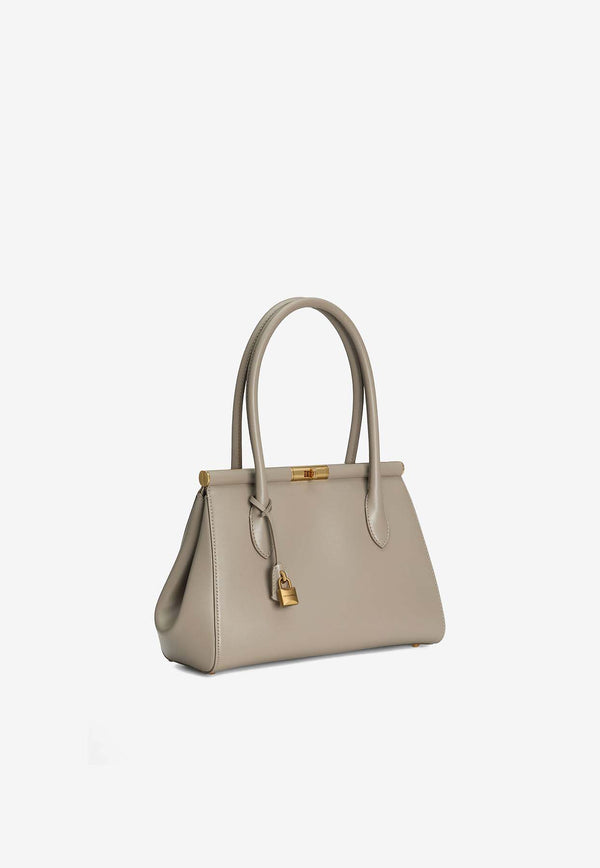 Dolce & Gabbana Marlene Everyday Shoulder Bag in Grained Leather Beige BB7734 A3G19 8I399