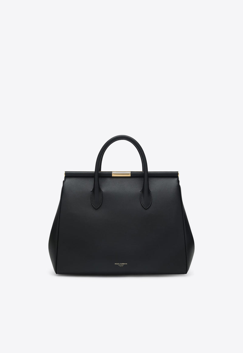 Dolce & Gabbana XL Maxi Marlene Day Grained Leather Top Handle Bag Black BB7763A9S25/Q_DOLCE-80999