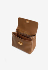 Dolce & Gabbana Small My Sicily Top Handle Bag in Plongé Calfskin Brown BB7781 B7321 8Z093