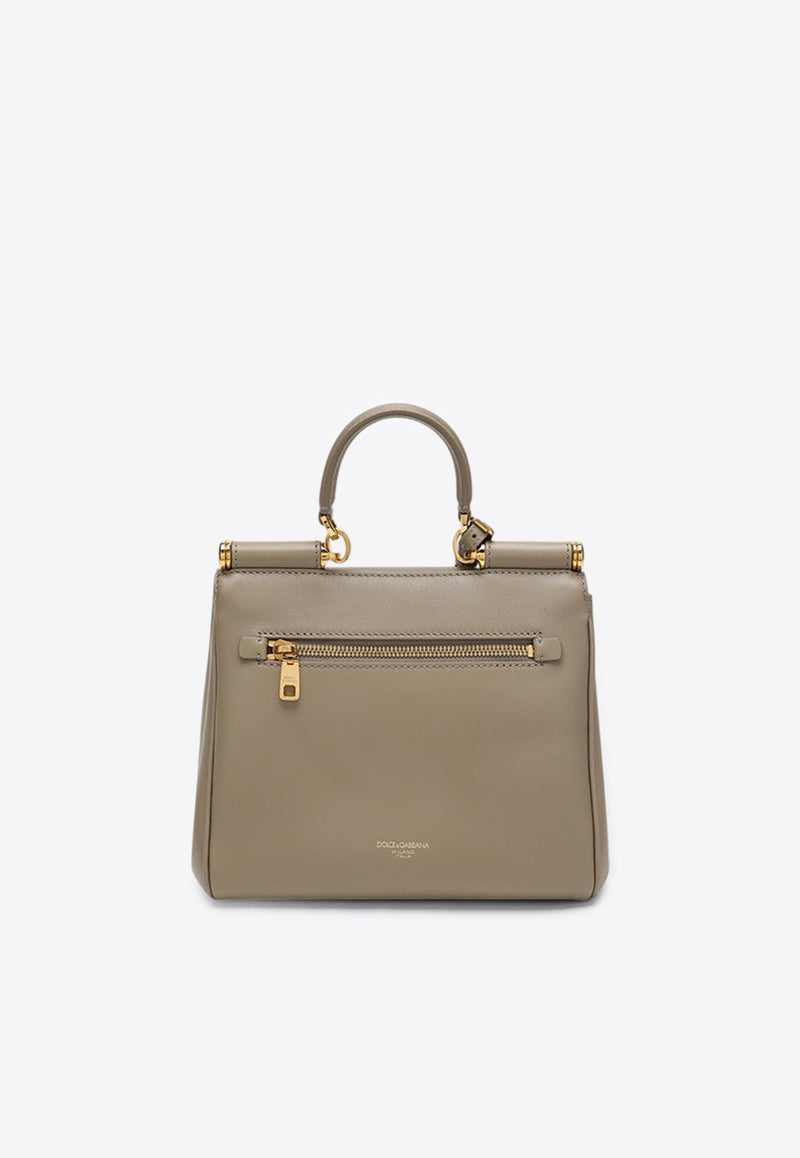 Dolce & Gabbana My Sicily Leather Top Handle Bag Taupe BB7781B7321/R_DOLCE-8I399