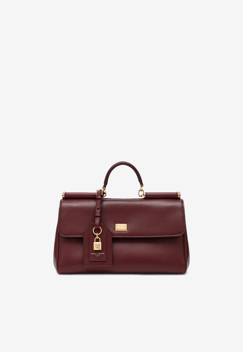 Dolce & Gabbana My Sicily Leather Top Handle Bag Bordeaux BB7782B7321/R_DOLCE-80346