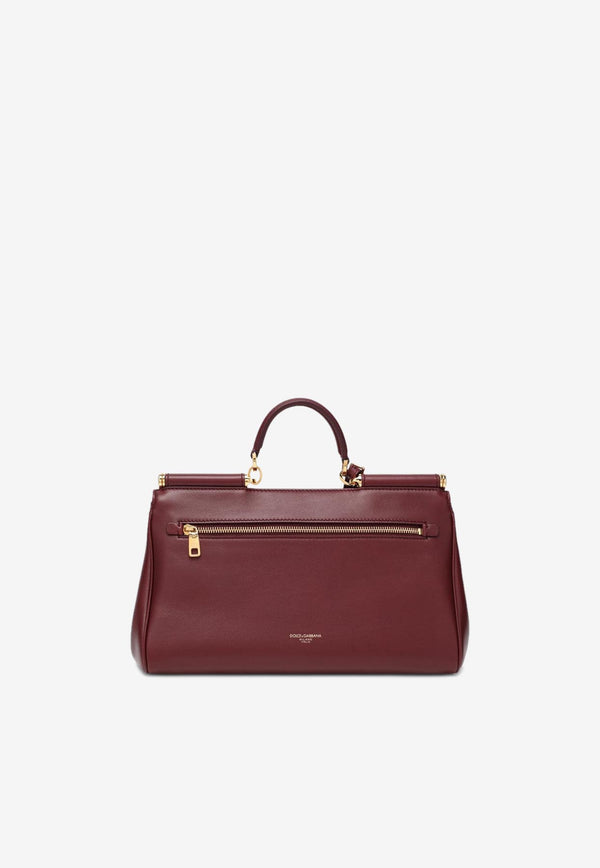 Dolce & Gabbana My Sicily Leather Top Handle Bag Bordeaux BB7782B7321/R_DOLCE-80346