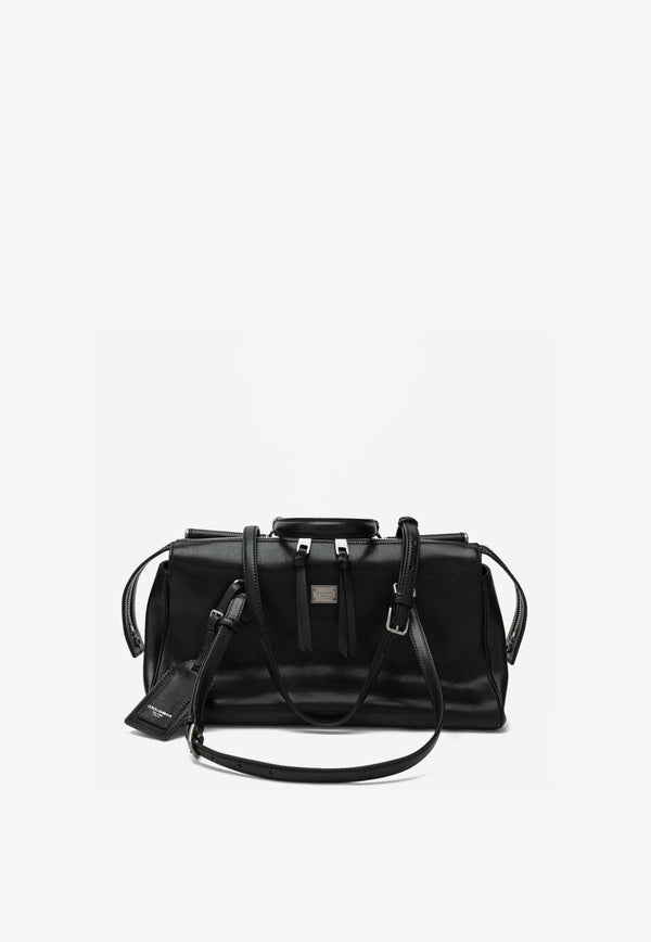 Dolce & Gabbana Vittoria Calf Leather Shoulder Bag  Black BB7844AW118/R_DOLCE-80999