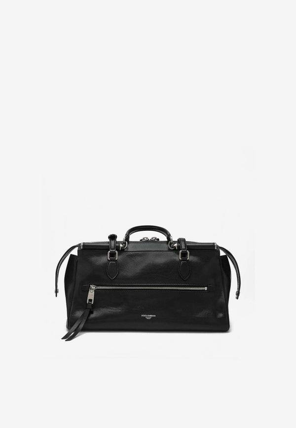 Dolce & Gabbana Vittoria Calf Leather Shoulder Bag  Black BB7844AW118/R_DOLCE-80999