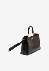 Dolce & Gabbana Medium Vittoria Calfskin Shoulder Bag Dark Brown BB7896 AZ000 8H042
