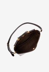 Dolce & Gabbana Medium Vittoria Calfskin Shoulder Bag Dark Brown BB7896 AZ000 8H042
