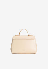 Dolce & Gabbana Marlene Top Handle Bag in Palmellato Calfskin Cream BB7932 A3G19 8H000