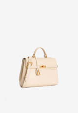 Dolce & Gabbana Marlene Top Handle Bag in Palmellato Calfskin Cream BB7932 A3G19 8H000