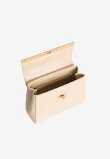 Dolce & Gabbana Marlene Top Handle Bag in Palmellato Calfskin Cream BB7932 A3G19 8H000