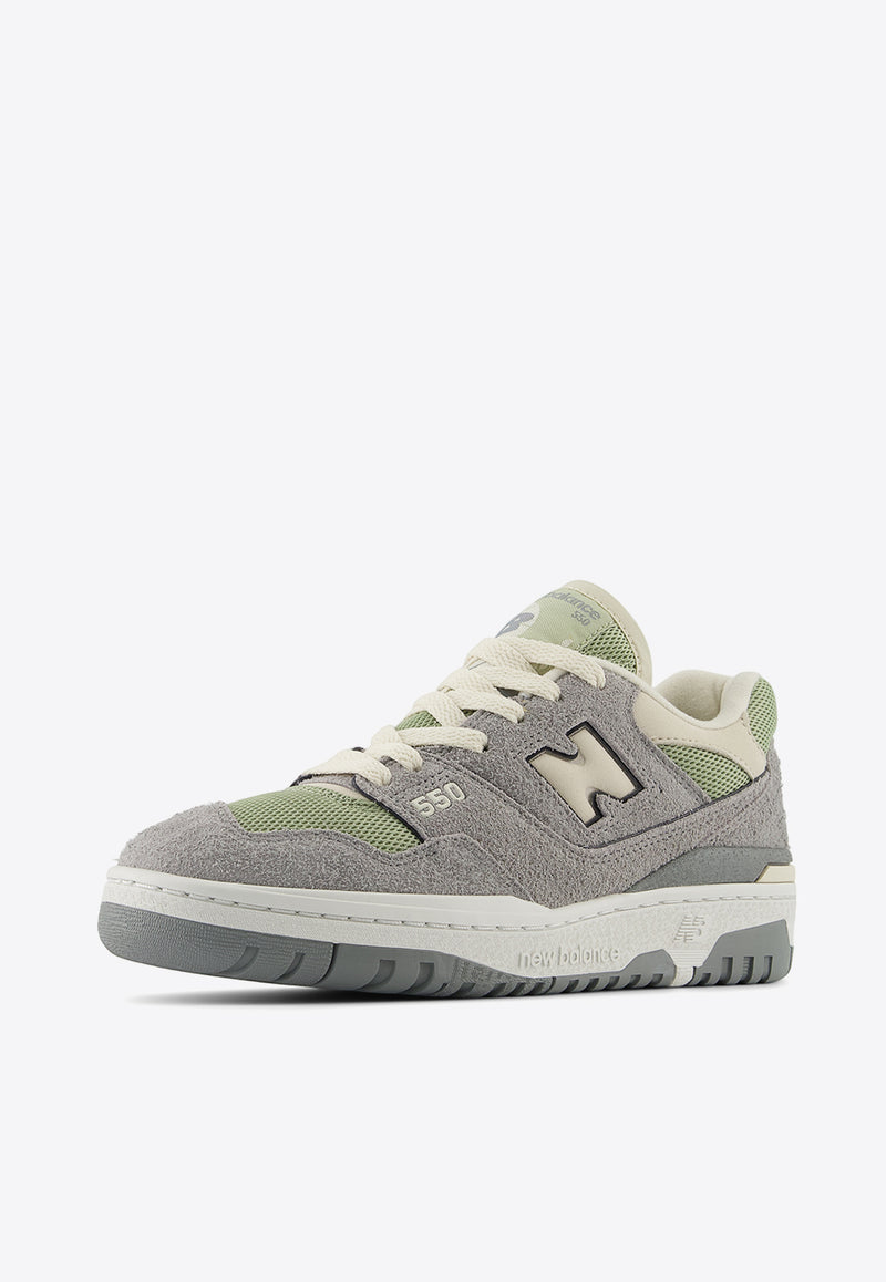 New Balance 550 Low-Top Sneakers in Slate Gray with Olivine and Linen Gray BBW550AR