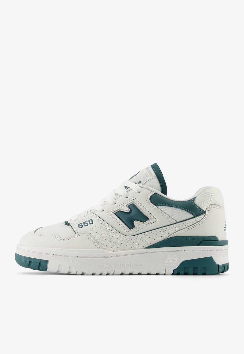 New Balance 550 Low-Top Sneakers in Reflection with New Spruce White BBW550BI