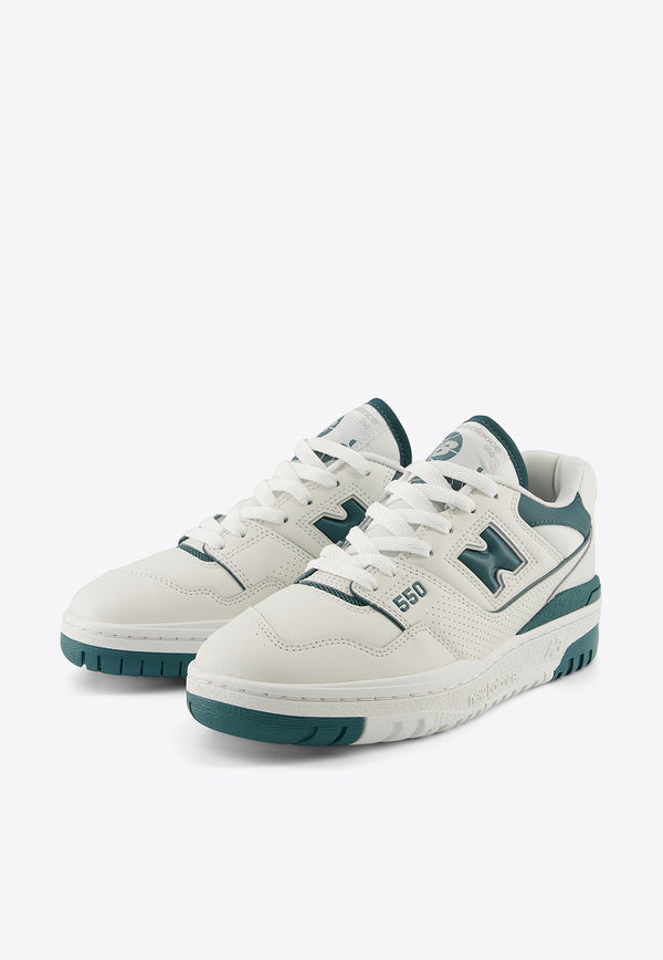 New Balance 550 Low-Top Sneakers in Reflection with New Spruce White BBW550BI