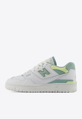 New Balance 550 Low-Top Sneakers in White with Salt Marsh and Limelight White BBW550EB