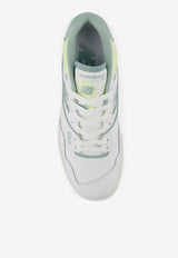 New Balance 550 Low-Top Sneakers in White with Salt Marsh and Limelight White BBW550EB