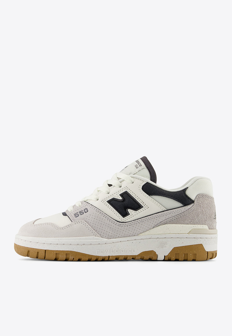 New Balance 550 Low-Top Sneakers in Sea Salt with Gray Matter and Magnet White BBW550TA