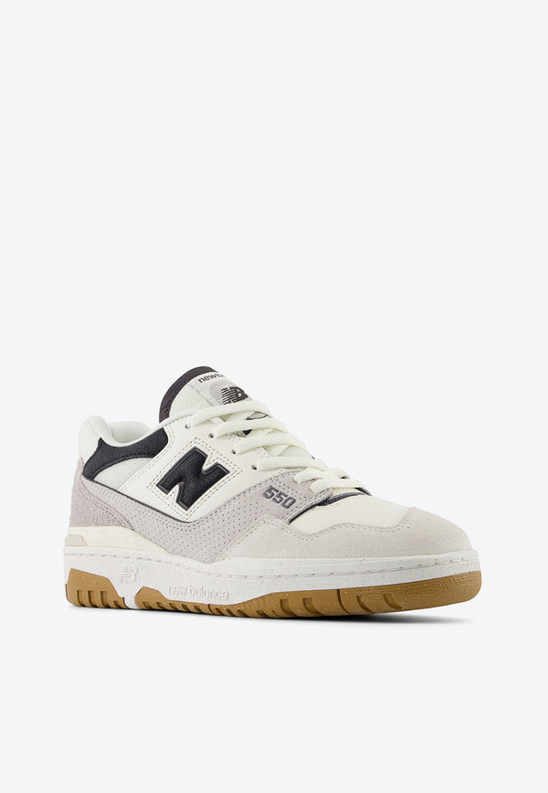 New Balance 550 Low-Top Sneakers in Sea Salt with Gray Matter and Magnet White BBW550TA