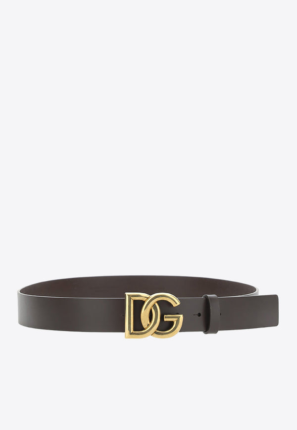 Dolce & Gabbana DG Logo Leather Belt Black BC4644_AX622_8B421