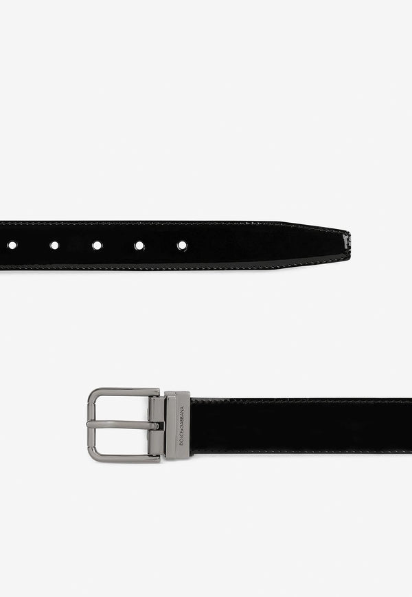 Dolce & Gabbana Patent Leather Belt Black BC4703 A1153 80999