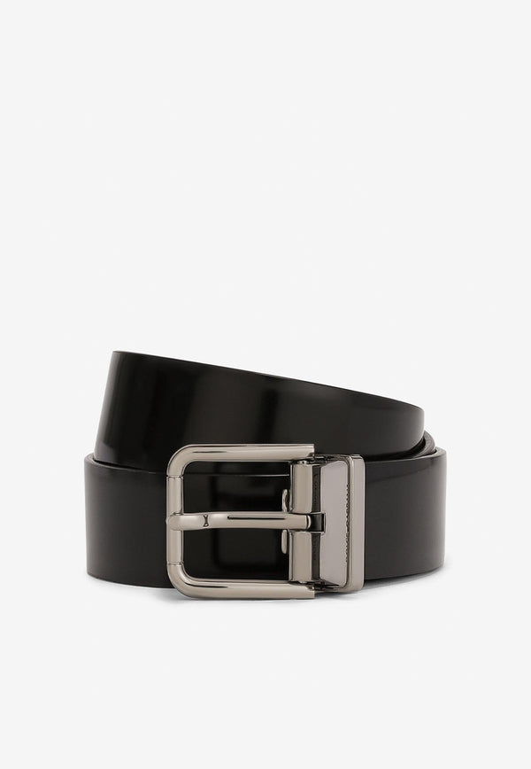 Dolce & Gabbana Patent Leather Belt Black BC4703 AI935 80999
