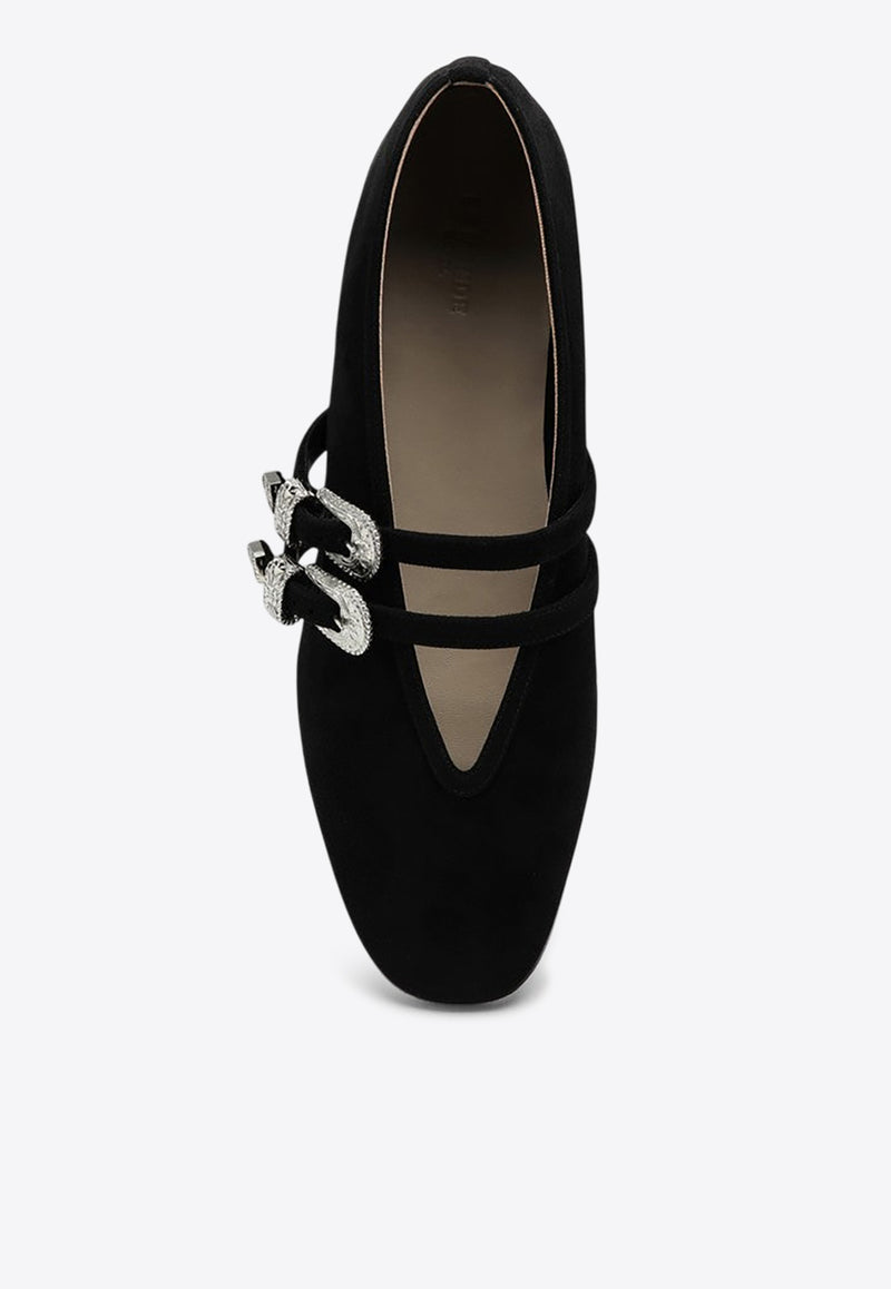 Le Monde Béryl Claudia Suede Ballet Flats Black BCSSUE/P_LEMOB-BLA