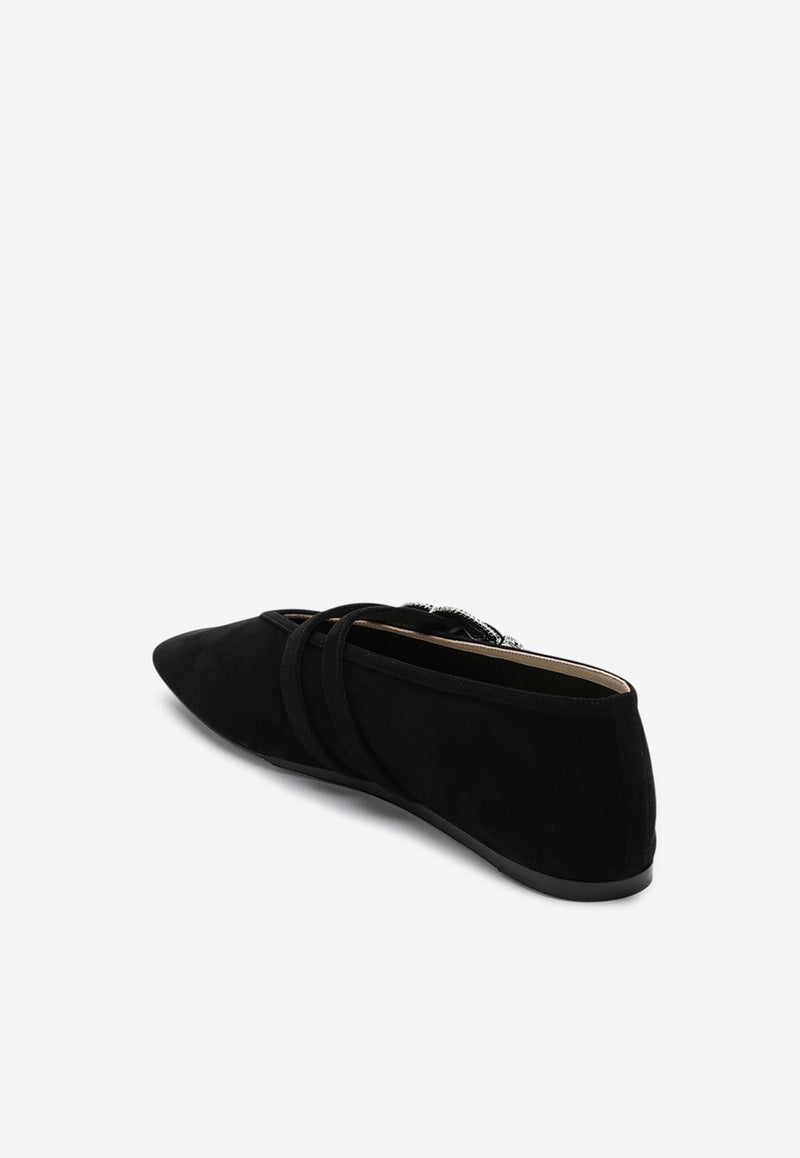 Le Monde Béryl Claudia Suede Ballet Flats Black BCSSUE/P_LEMOB-BLA