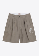 Brain Dead X Brooks Brothers Desert Bermuda Shorts Beige BDS24B310042CO/Q_BRAID-DE