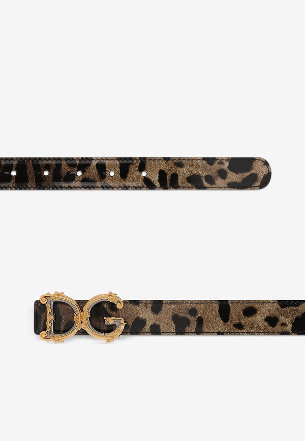 Dolce & Gabbana DG Girls Leopard Print Belt Brown BE1348 AM568 HA93M
