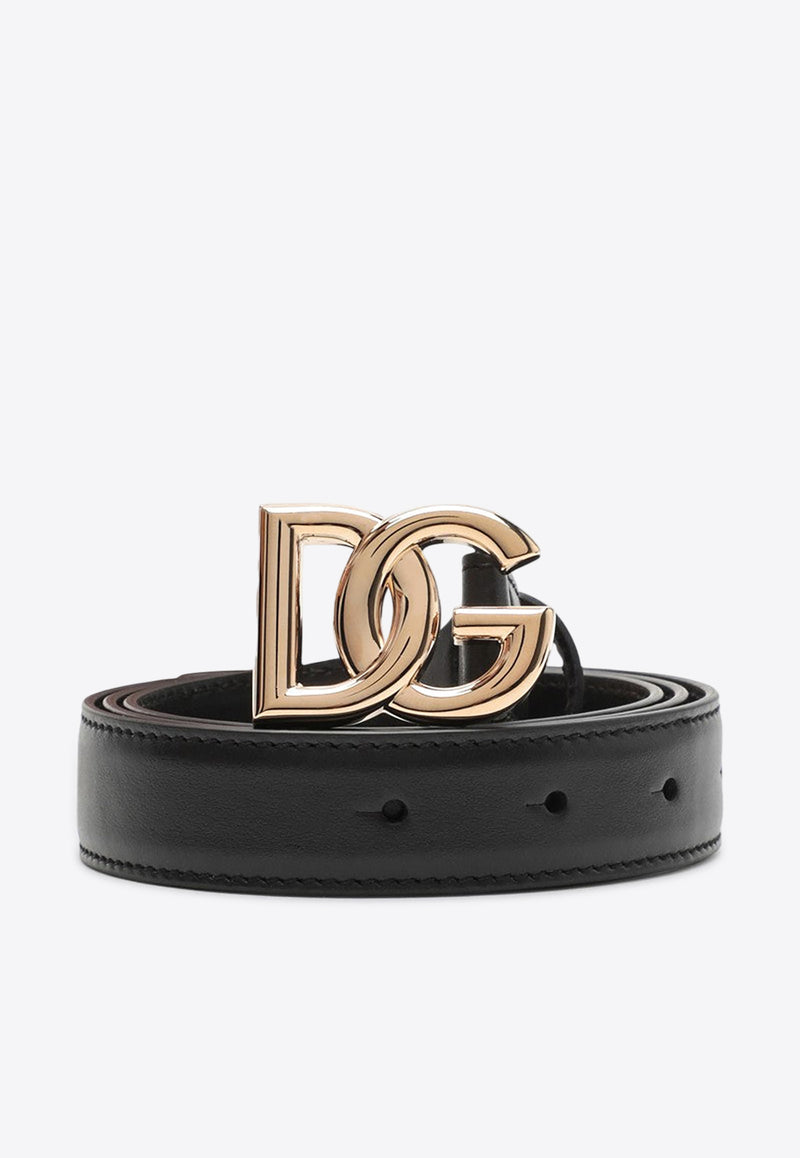 Dolce & Gabbana DG Logo Leather Belt Black BE1447AW576/P_DOLCE-80999