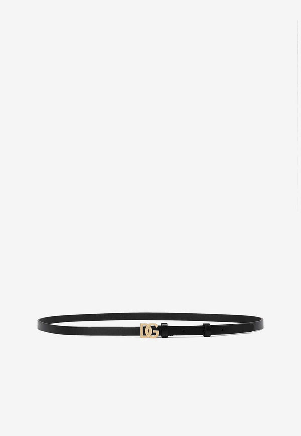 Dolce & Gabbana DG Logo Leather Belt BE1588 AD986 8S070 Black