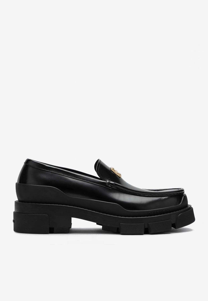 Givenchy 4G Logo Leather Loafers Black BE201KE1N5/P_GIV-001