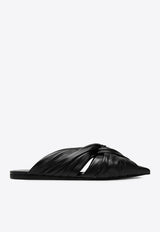 Givenchy Twist Leather Flat Mules BE2022E27D/O_GIV-001 Black