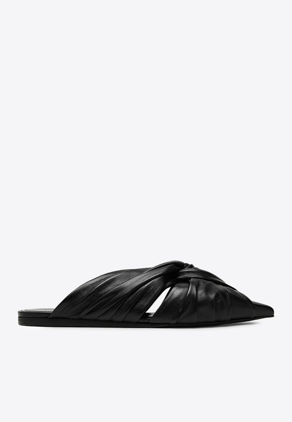 Givenchy Twist Leather Flat Mules BE2022E27D/O_GIV-001 Black