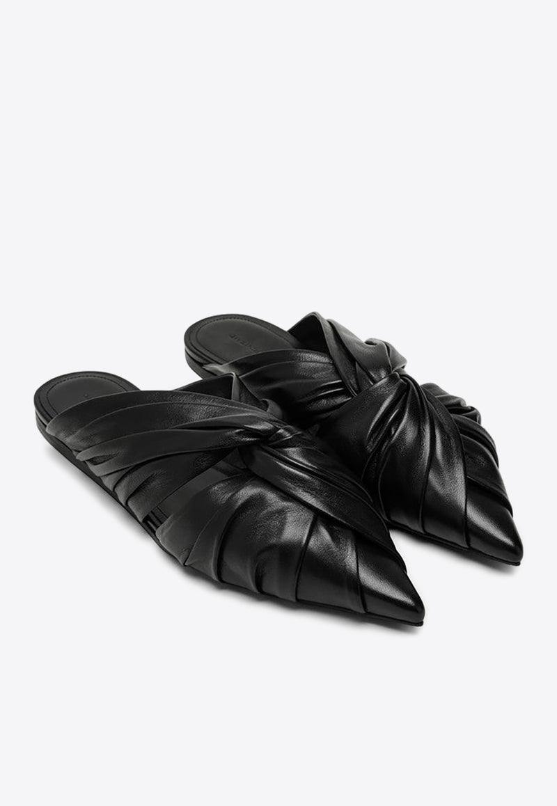 Givenchy Twist Leather Flat Mules BE2022E27D/O_GIV-001 Black