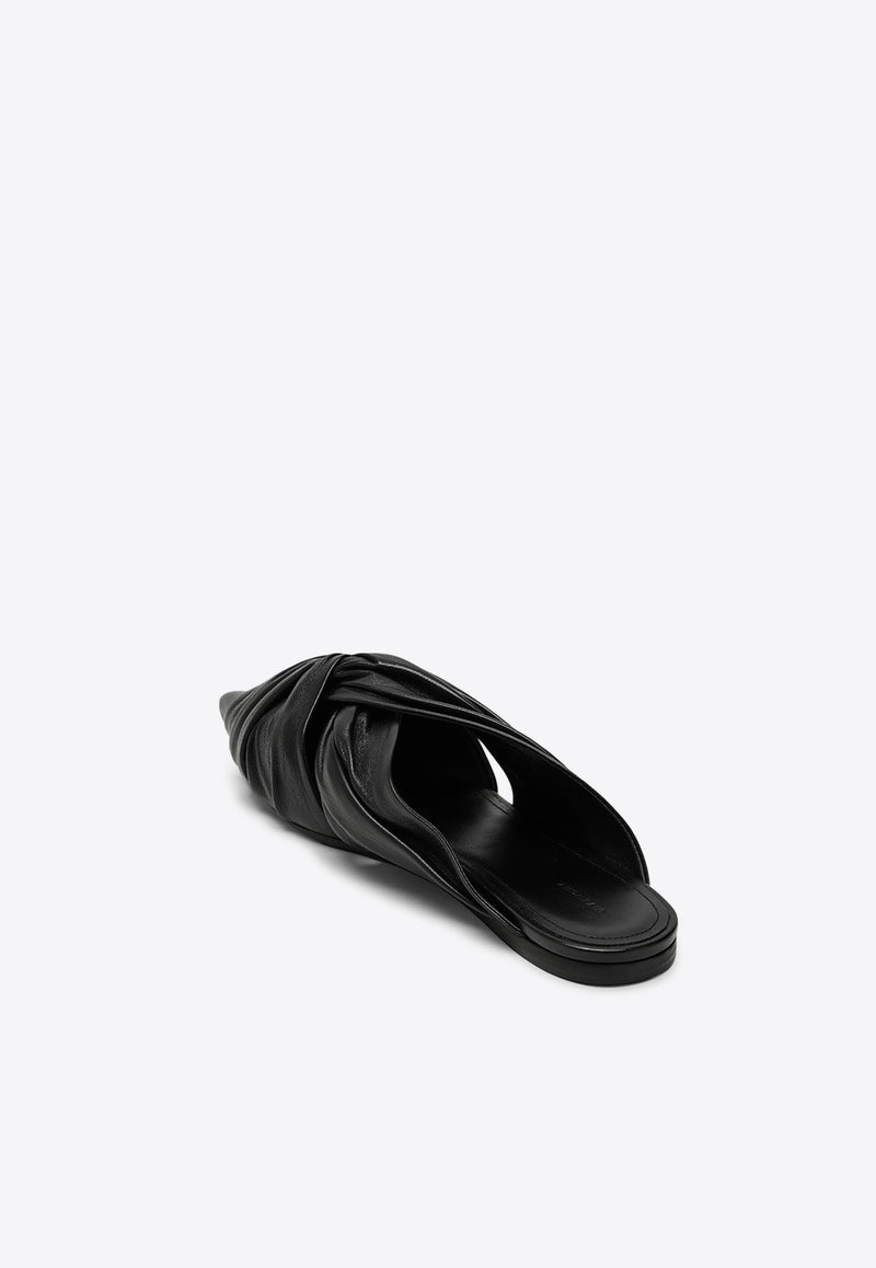 Givenchy Twist Leather Flat Mules BE2022E27D/O_GIV-001 Black