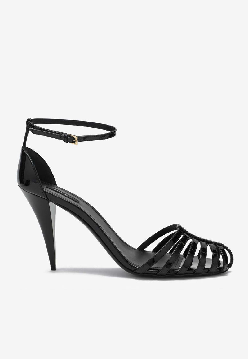 Givenchy Cage 90 Patent Leather Sandals Black BE30ADE1K6/S_GIV-001
