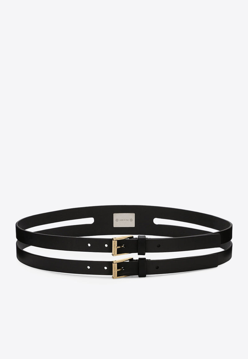 Dolce & Gabbana Logo Tag Double Leather Belt Belts Color