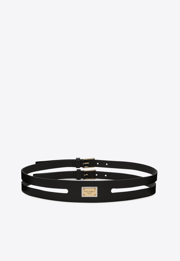 Dolce & Gabbana Logo Tag Double Leather Belt Belts Color